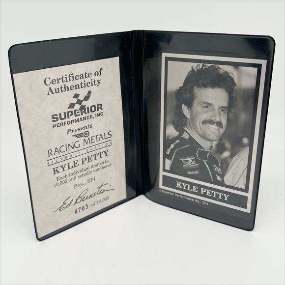 🎁 1991 Kyle Petty Superior Performance Racing Metals Silver Edition Card - Picture 1 of 4